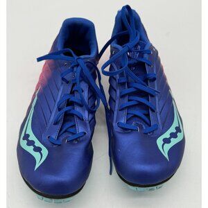 Saucony Women's Spitfire 5 Running Spikes Performance Shoes Size 9.5 Blue Pink
